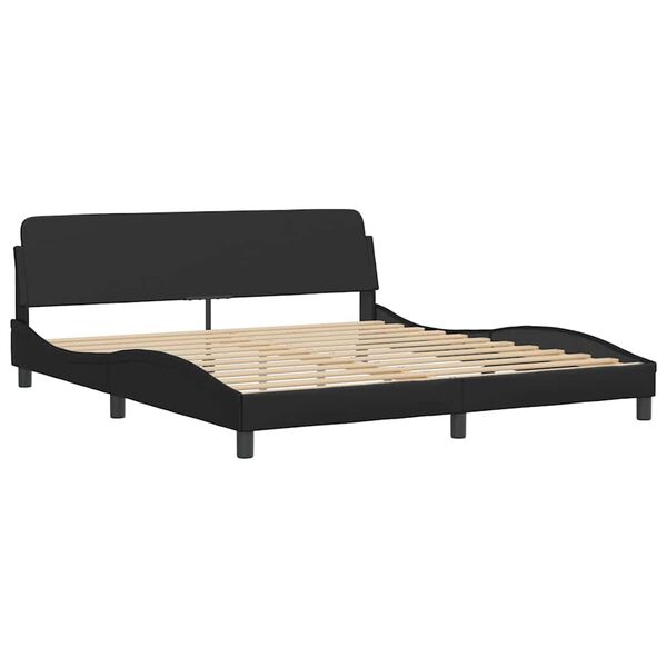 vidaXL Estructura de cama Dover cuero sint&eacute;tico negro 180x200 cm
