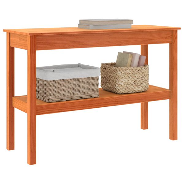 vidaXL Mesa Consola Marr&oacute;n cera 110 x 40 x 75 cm Madera maciza de pino