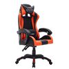 vidaXL Silla gaming con luces LED RGB cuero sint&eacute;tico naranja y negro