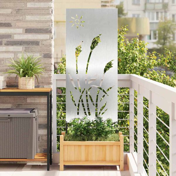 vidaXL Pantalla de Privacidad para Jard&iacute;n Calado Plateado 50 x 140 cm