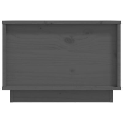vidaXL Mesa de centro de madera maciza de pino gris 40x50x35 cm
