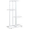 vidaXL Soporte de flores de 4 estantes de metal blanco 43x22x76 cm