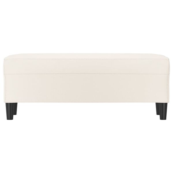 vidaXL Banco de cuero sint&eacute;tico color crema 100x35x41 cm