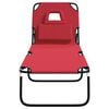 vidaXL Tumbona plegable acero recubrimiento en polvo tela Oxford rojo