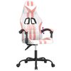 vidaXL Silla gaming cuero sintético blanco y rosa