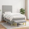 vidaXL Cama box spring con colch&oacute;n tela gris claro 90x190 cm