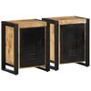 vidaXL Mesitas de noche 2 piezas madera maciza rugosa mango