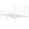 vidaXL Estructura cama sin colch&oacute;n con estribo metal blanco 90x200 cm