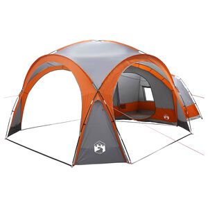 vidaXL Tienda Lateral con techo Gris y naranja 410 x 410 x 250 cm