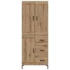 vidaXL Aparador alto 2 pcs Roble artesanal Madera de ingenier&iacute;a