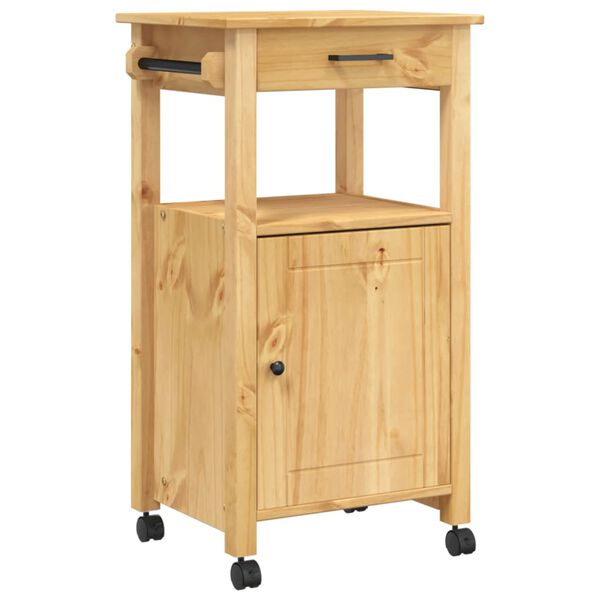 vidaXL Carrito de cocina MONZA madera maciza de pino 48x40x88,5 cm