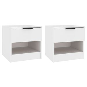 vidaXL Mesitas de noche 2 uds madera contrachapada color blanco