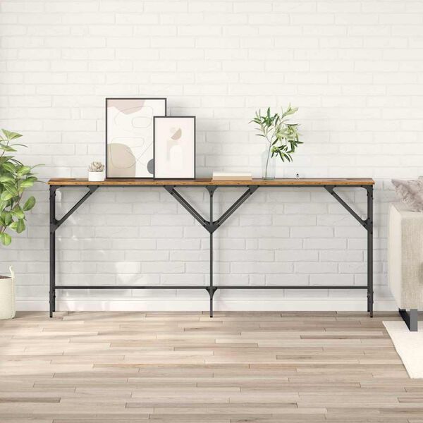 vidaXL Mesa Consola Madera envejecida 180 x 30 x 75 cm