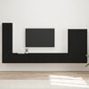 vidaXL Conjunto de mueble para TV de pared 6 pcs Negro