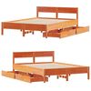 vidaXL Estructura de cama sin colch&oacute;n madera maciza marr&oacute;n 135x190 cm