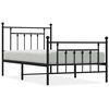 vidaXL Estructura cama sin colch&oacute;n con estribo metal negro 100x190 cm