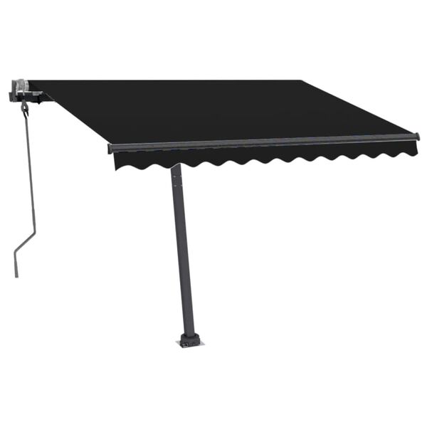vidaXL Toldo manual retráctil con LED antracita 300x250 cm