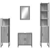 vidaXL Set de muebles de ba&ntilde;o 4 pzas madera contrachapada gris sonoma