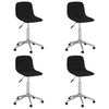 vidaXL Sillas de comedor giratorias 4 unidades tela negro