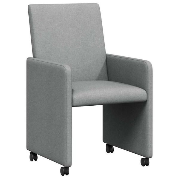 vidaXL Sillas de Comedor con Ruedas 2 pcs Gris claro 57 x 66 x 94 cm