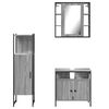 vidaXL Set de muebles de ba&ntilde;o 3 pzas madera contrachapada gris sonoma