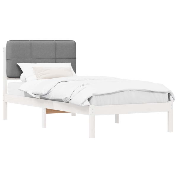 vidaXL Estructura de Cama con Cabecera Tapizada Gris Claro