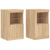 vidaXL Mesitas de noche luces LED 2 uds madera ingenier&iacute;a roble Sonoma