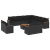 vidaXL Set sof&aacute;s de jard&iacute;n 14 pzas con cojines rat&aacute;n sint&eacute;tico negro