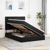 vidaXL Cama con almacenamiento y LED Negro 140 x 200 cm Terciopelo
