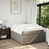 vidaXL Cama box spring con colch&oacute;n tela gris taupe 120x190 cm