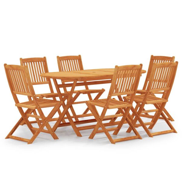 vidaXL Set de comedor de jard&iacute;n plegable 7 pzas madera eucalipto