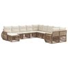 vidaXL Conjunto de sof&aacute;s de jard&iacute;n 11 pcs Beige rat&aacute;n sint&eacute;tico