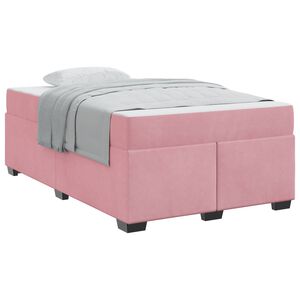 vidaXL Estructura de cama con colch&oacute;n Rosa 120 x 200 cm tela
