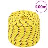 vidaXL Cuerda de barco polipropileno amarillo 12 mm 100 m