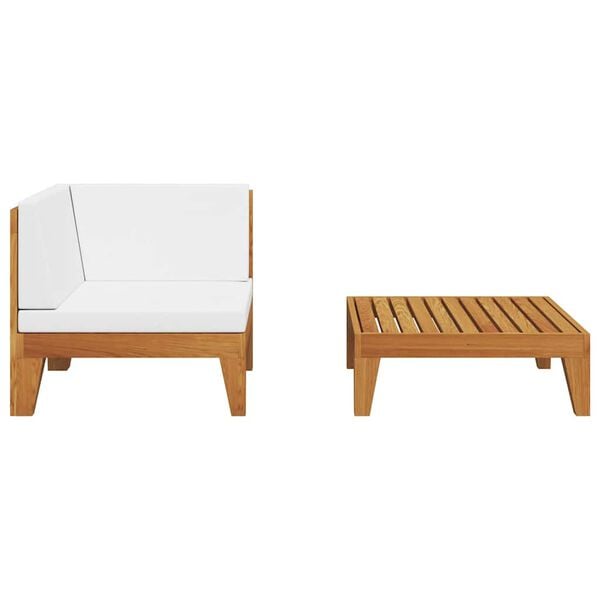 vidaXL Muebles de jard&iacute;n 2 piezas con cojines madera maciza de acacia