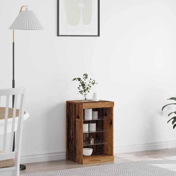 vidaXL Aparador LED Madera vieja 41 x 37 x 67 cm Madera de ingenier&iacute;a