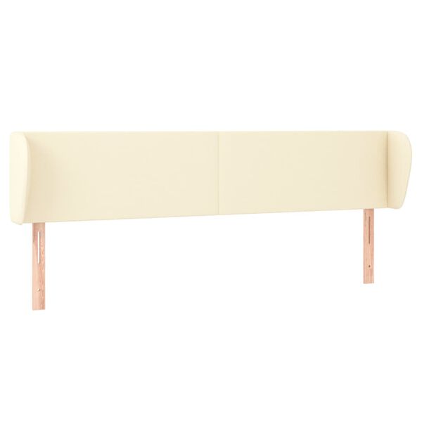 vidaXL Cabecero de cuero sint&eacute;tico color crema 163x23x78/88 cm