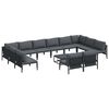 vidaXL Conjunto de sof&aacute;s de jard&iacute;n 13 uds. Negro Acero