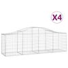 vidaXL Cestas de gaviones 4 uds forma de arco hierro 200x50x60/80 cm