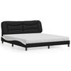 vidaXL Cama con colch&oacute;n Hvar cuero sint&eacute;tico negro y blanco 180x200 cm