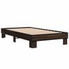 vidaXL Estructura cama madera ingenier&iacute;a metal marr&oacute;n roble 100x200 cm