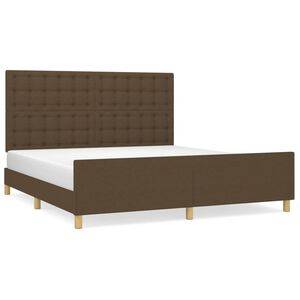 vidaXL Estructura de cama con cabecero de tela marr&oacute;n 180x200 cm