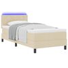 vidaXL Cama tipo Box Spring con colch&oacute;n Crema 100 x 200 cm tela