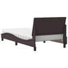 vidaXL Cama con colch&oacute;n Hanko tela marr&oacute;n oscuro 100x200 cm