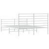 vidaXL Estructura cama sin colchón con estribo metal blanco 160x200 cm