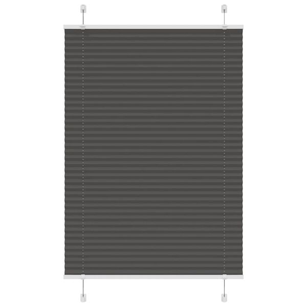 vidaXL Estor Plisado negro 90x150 cm Tela Ancho 89,4 cm Poli&eacute;ster