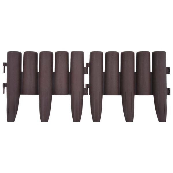 vidaXL Bordes de jard&iacute;n 36 unidades PP marr&oacute;n 10 m