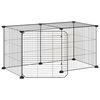 vidaXL Jaula para mascotas de 8 paneles con puerta acero negro 35x35cm
