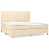 vidaXL Cama box spring con colch&oacute;n tela color crema 200x200 cm