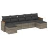 vidaXL Set de sof&aacute;s de jard&iacute;n 7 piezas con cojines rat&aacute;n PE gris